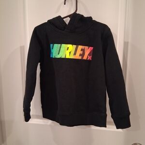 Hurley Kids Black Hoodie with Multicolor Logo Size 6/7